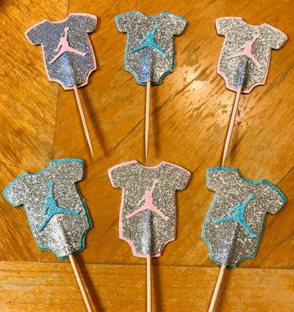 Jordan Gender Reveal Cupcake Toppers Etsy Hong Kong