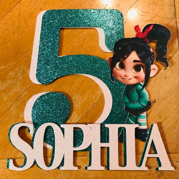 Wreck it Ralph/Vanellope Personalized Cake Topper