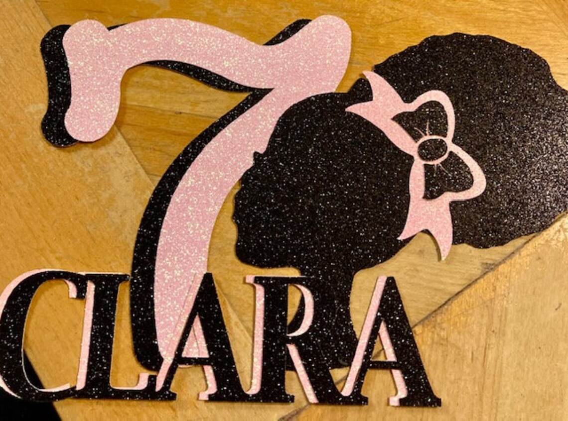 Afro Barbie Silhouette Personalized Cake Topper | Etsy