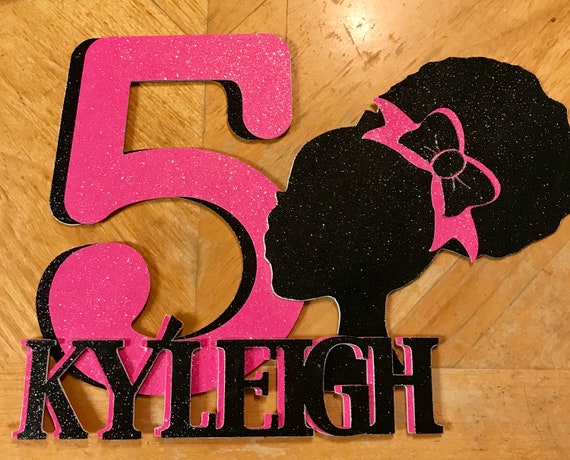 Afro Barbie Silhouette Personalized Cake Topper | Etsy