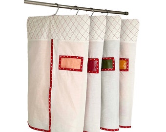 Clarkia Hanging Cotton Saree Cover Bags of 28 x 18 inch for Clothes Storage, Wardrobe Organizer saree cover hanging