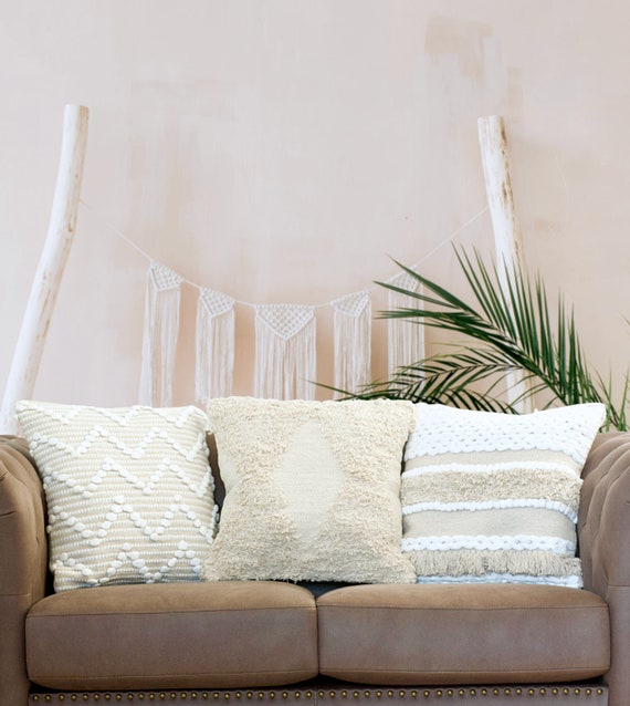 White bohemian throw pillows new arrivals