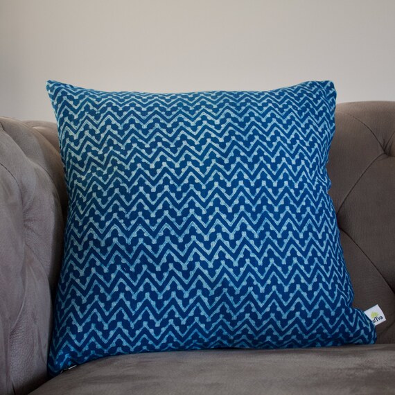 Hand Block Print Cushion Cover Bed Indian Pillow Covers Linen || Australia Indigo Midnight Blue Decorative Throw Pillows For couch Hand Block Print Cushion Cover Bed Indian Pillow Covers Linen || Australia Indigo Midnight Blue Decorative Throw Pillows For couch