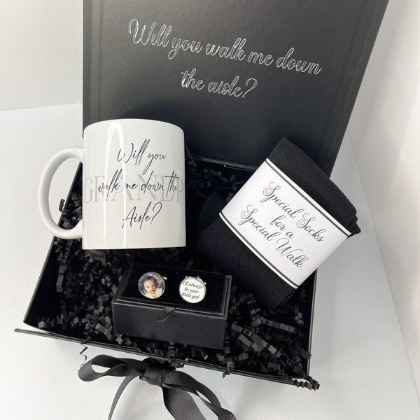 Will you walk me down the aisle proposal box, luxury gift box, walk me down the aisle grandad, personalised wedding proposal gift, wedding