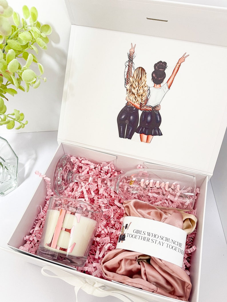 Best Friend Gift Box With Silk Scrunchies and Personalised Etsy
