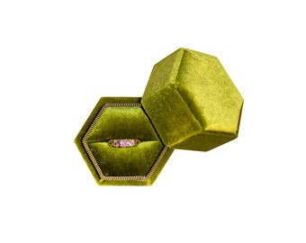 Small Olive Green Velvet Ring Display