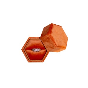 Small Orange Velvet Ring Display