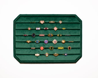 Large Christmas Green Velvet Ring Display