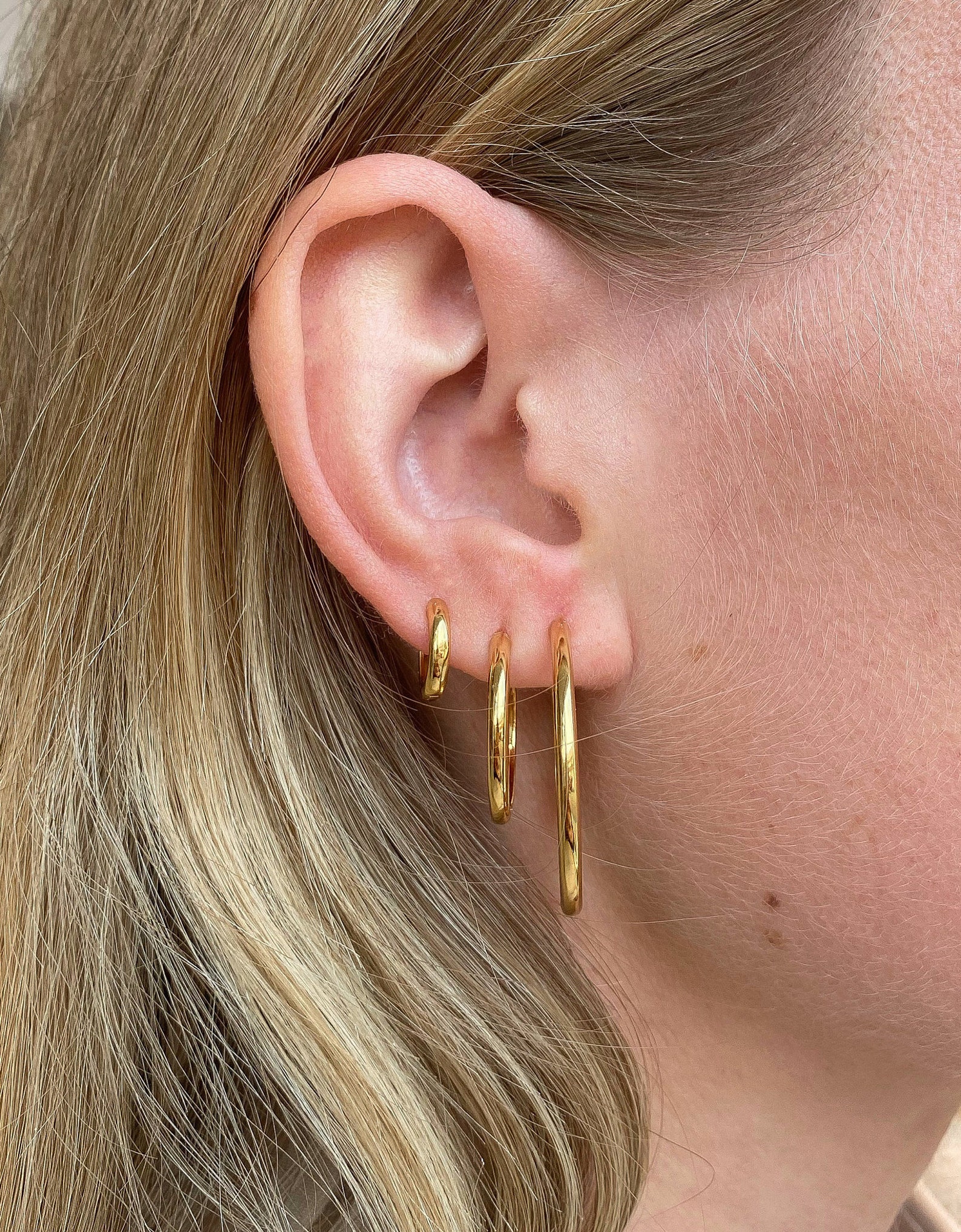 Hoops Plain 20mm 18K Goldplated on Sterling Silver Hoops Etsy