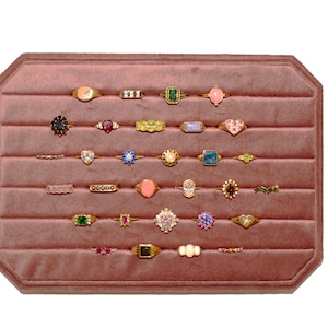 Large Rosy Brown Velvet Ring Display