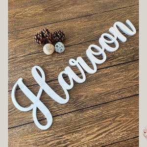 Wood cut out name signs