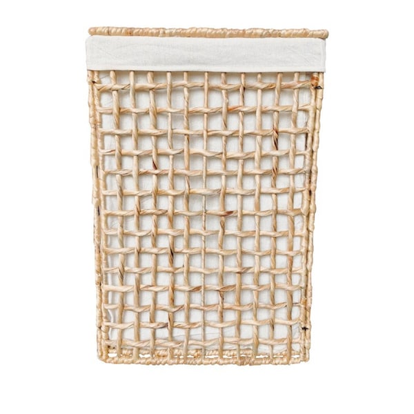 ANBEZT –L'ourson A - Panier à linge rectangulaire pliable en fibre naturelle avec couvercle fermé | Capacité 70 litres | Hauteur 60 cm