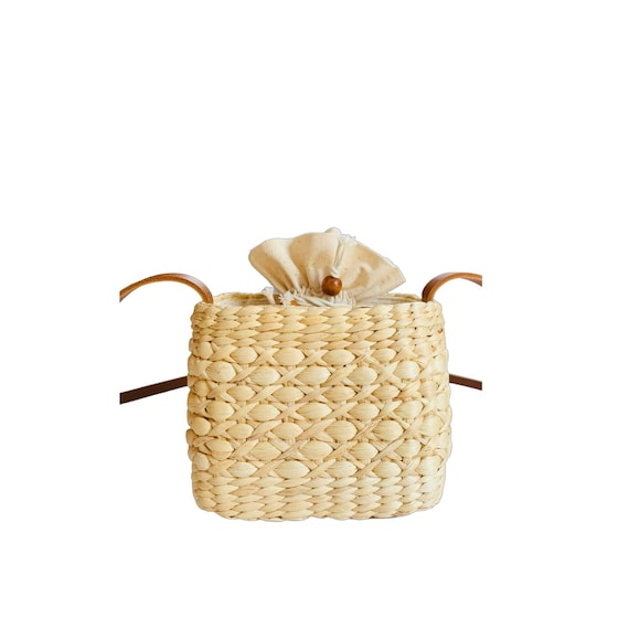 Le petit bidon - Sac en paille femme rond, fait à la main, sac été bandoulière, sac de plage, sac été femme, une idée cadeau.