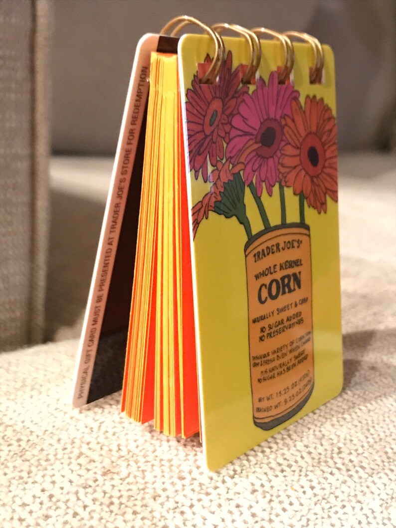 Trader Joes up cycled gift card notepad and pen | Etsy