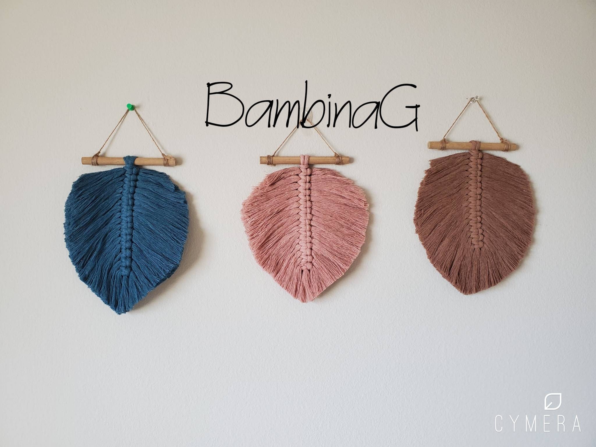 Macrame Blush colored Feathers Leaves  custom Boho Chic beautiful hom…