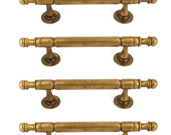 14cm lot of 4 pcs Kitchen Cabinet Grab pulls  Old Style Door Handle old Style heavy Solid Brass Box Pulls