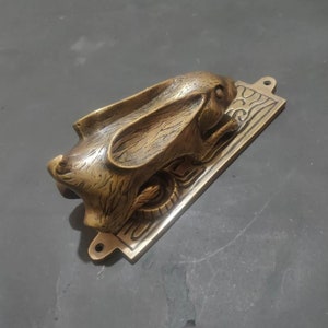 10.62" inches Brass door knocker - Solid Brass Rabbit