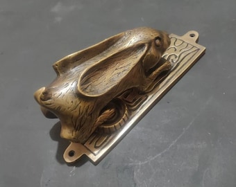 10.62" inches Brass door knocker - Solid Brass Rabbit