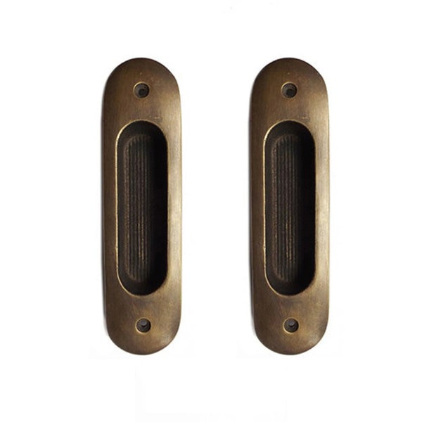 5.78" Solid Brass Baldwin FLUSH Pull Sliding Door Cabinet Brass Knob Drawer Handle