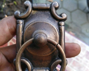 Veel 2 pcs Vintage Square Brass Antieke Kast Handvat Knop trekt Messing deur trek GBY 30