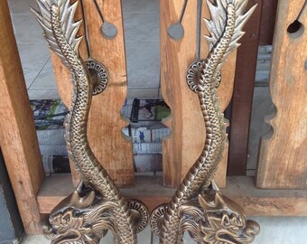 Culture Cross Brass Dragon 5.5 Inch Door Pull Cabinet Handle Antique Artistic Hardware Home Decor Culture Cross Brass Dragon 5.5 Inch Door Pull Cabinet Handle Antique Artistic Hardware Home Decor