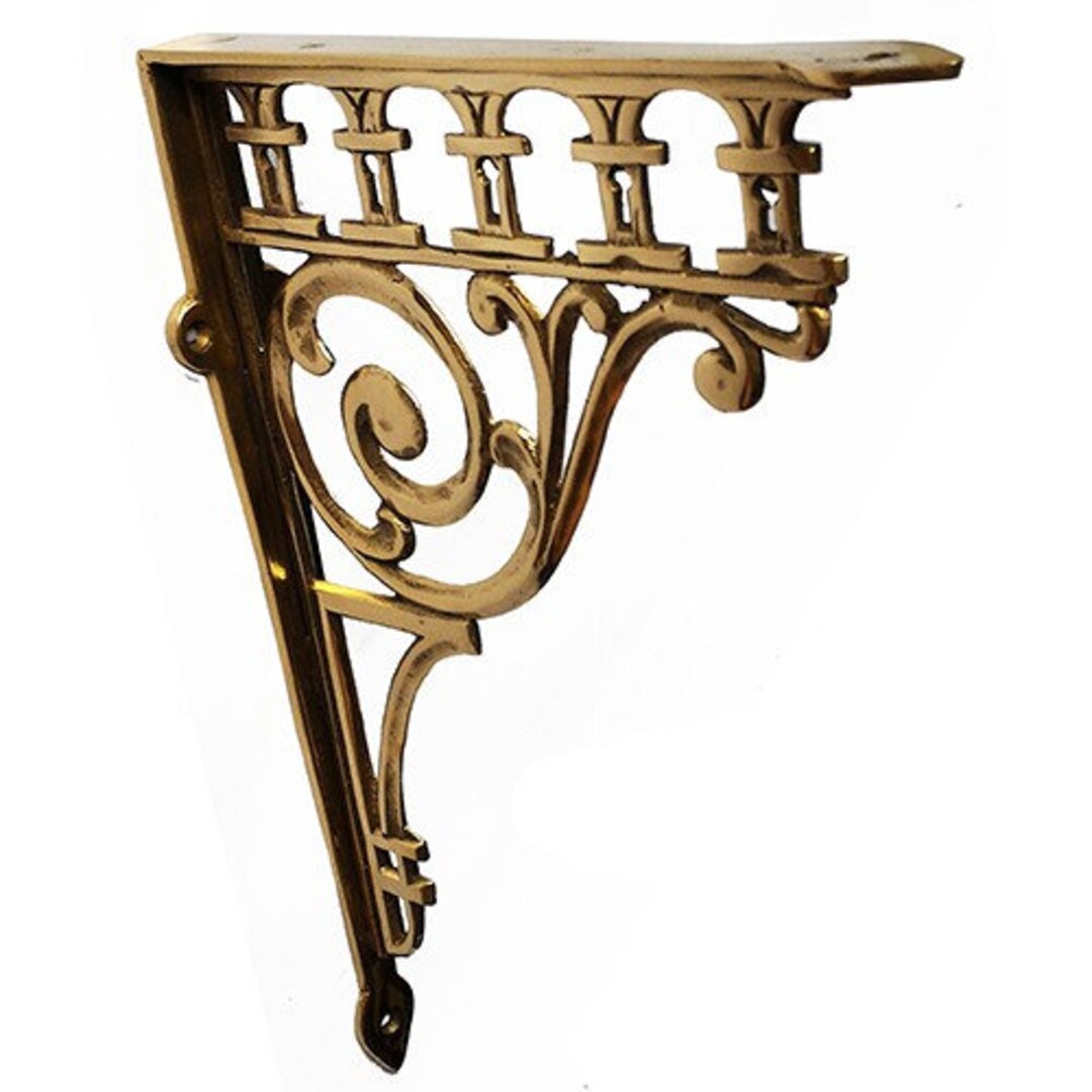 Gothic Rope Brackets 10 ANTIQUE SOLID BRASS Gothic Motive Brass Shelf Bracket - Etsy