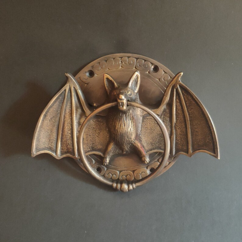 Amazing Solid Brass Door Knocker Bat Wings Ring Heavy 17cm Etsy