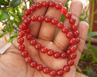 Carnelian Bracelet- Natural Stone Stretch Beaded Bracelet- Energy Healing Bracelet- Crystal Yoga Bracelet- Spiritual Gift