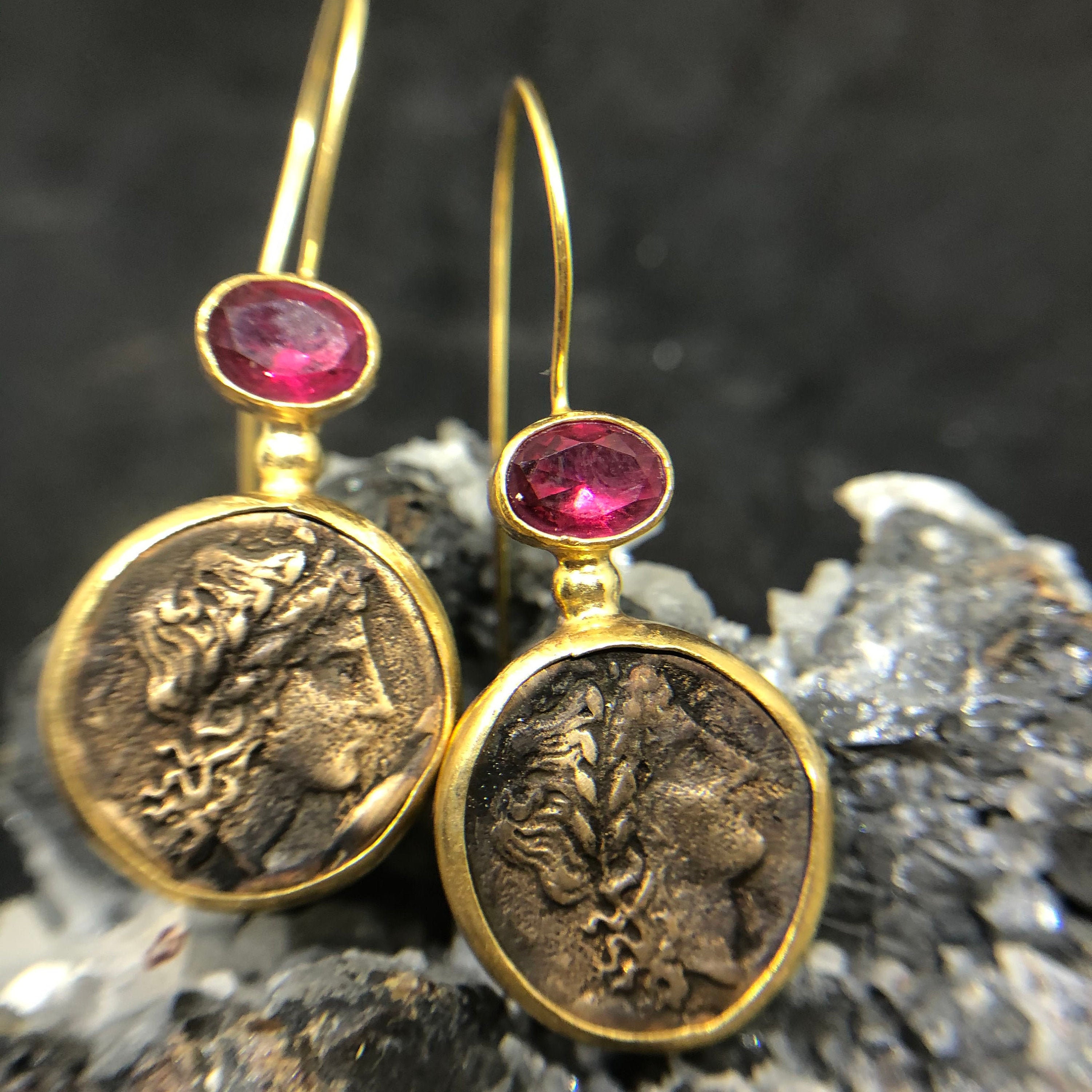 Details about Handmade Bronze Intaglio Earring 18K Gold Over 925K Sterling Silver Details about Handmade Bronze Intaglio Earring 18K Gold Over 925K Sterling Silver