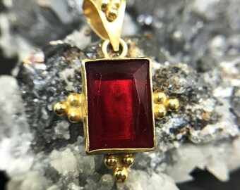 Ruby Pendant Men - Etsy