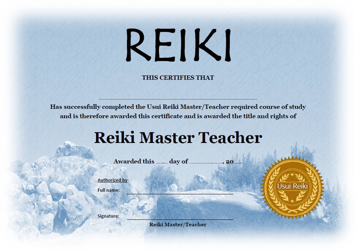 32 X Reiki Certificate Templates Professionally Designed and Ready to ...