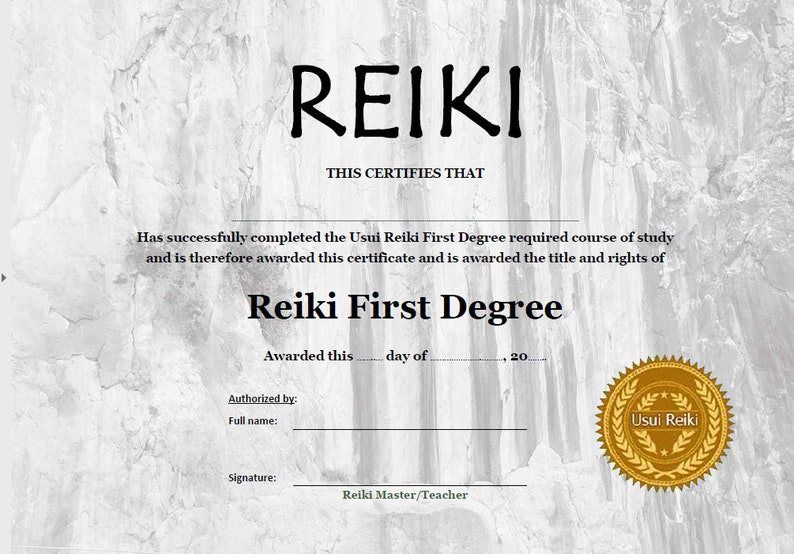32 X Reiki Certificate Templates Professionally Designed and Ready to