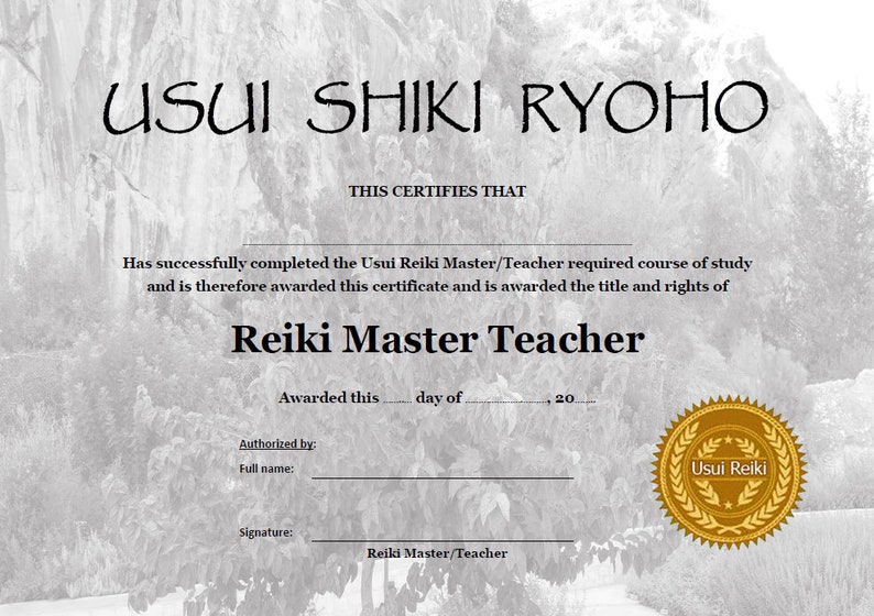 reiki certificate template free download
