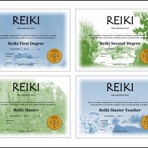 32 x Reiki Zertifikat Vorlagen - Professionell gestaltet und druckfertig