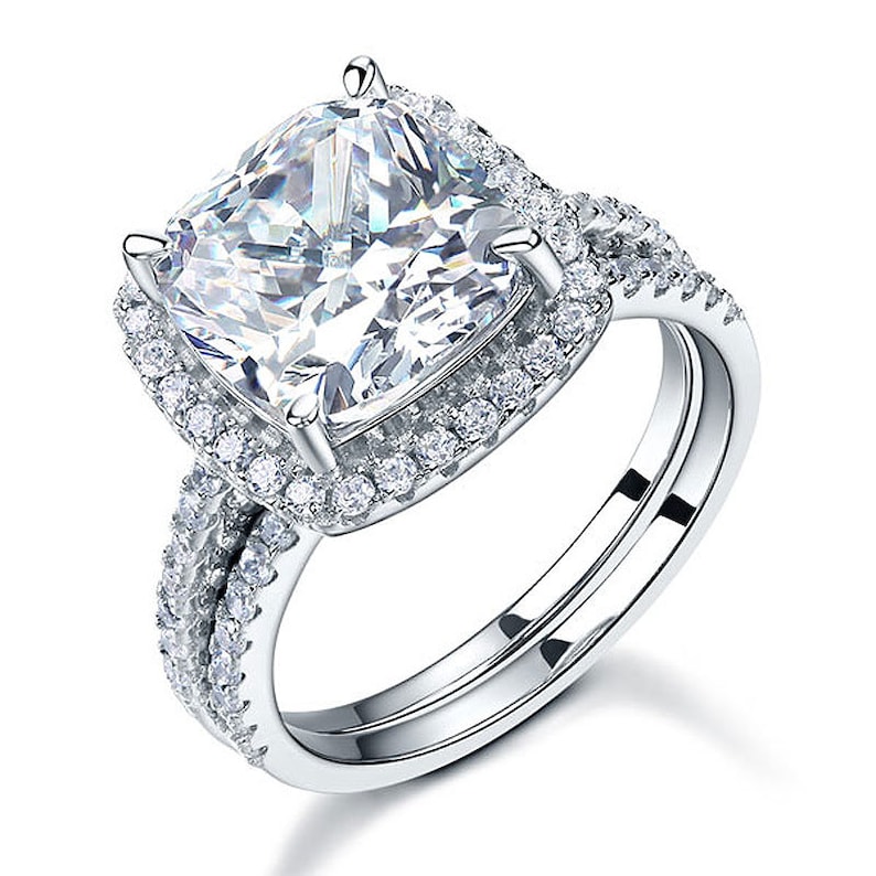 2teilige 5 Karat Hauptstein erstellt Diamant Ring Set 925 Etsy