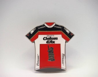 Maillot Cyclisme SEB Vintage Taille L - Jaune Château D'Ax