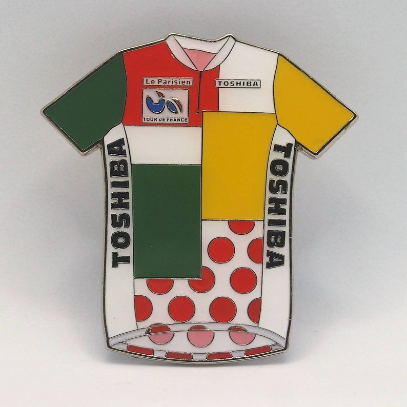 Toshiba Tour de France Combination Jersey Classic Cycling Jersey Pin Badge image 1