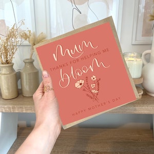 Helping Me Bloom - Cartão de Dia das Mães - Cartão reciclado
