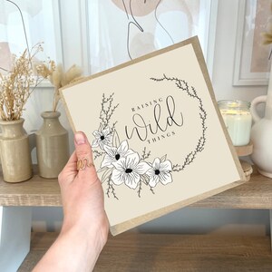 Raising Wild Things - Carte de fête des Mères - Carte recyclée