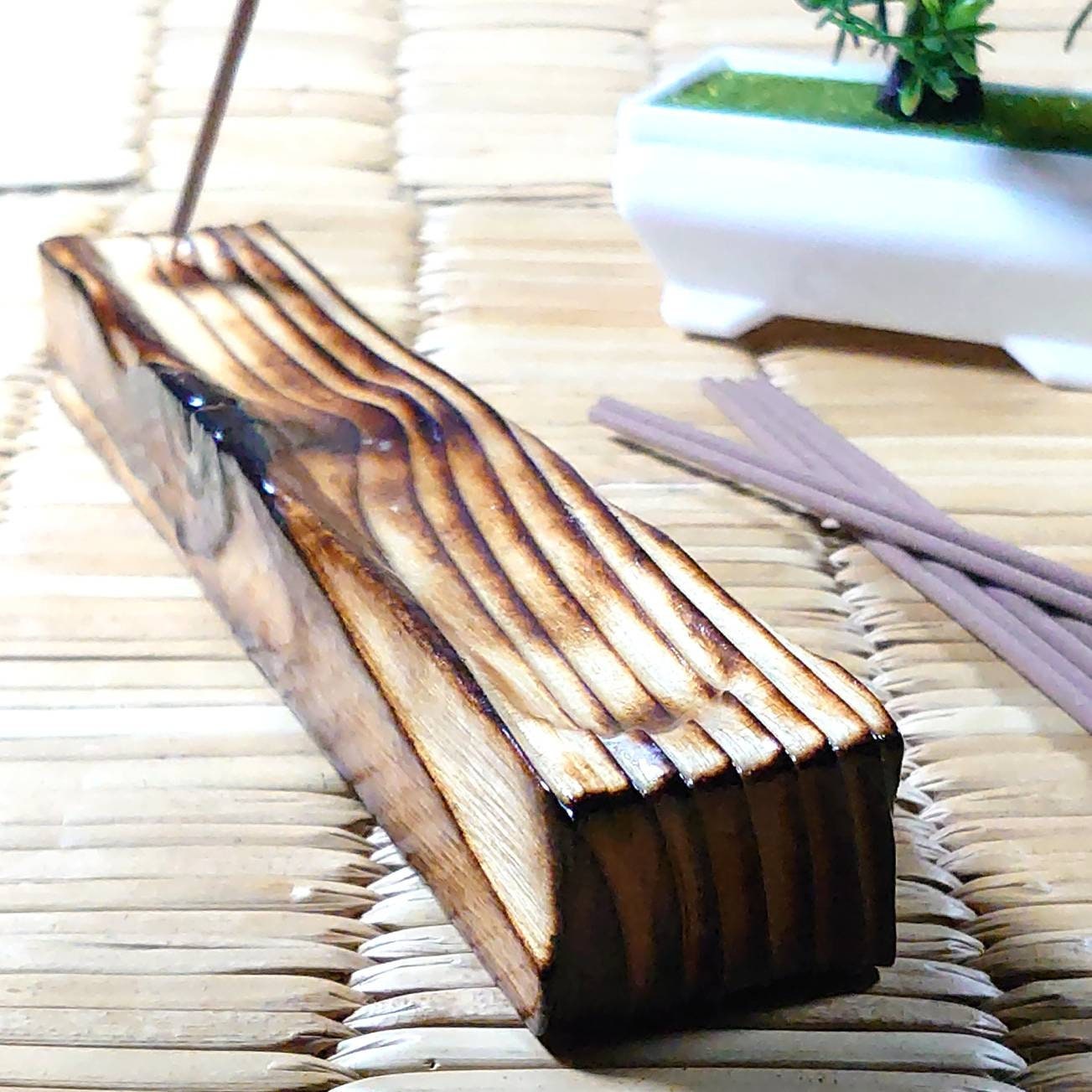 Yakisugi / Shou Sugi Ban Incense Ash Catcher Natural hand made Etsy