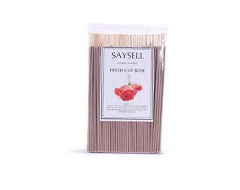 100 x Fresh Cut Rose Floral 8" Incense Sticks Agarbatti Long Burning by Saysell