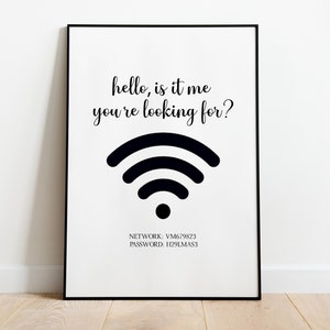 Wifi Print for home for Guests, login is me you're looking for internet network and password print. 300gsm A5 A4 A3 or digital connect guest