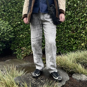 1960s Susuzome Linen Trousers 60s-70s Naturally Dyed Soot Ink Banana Republic Workwear