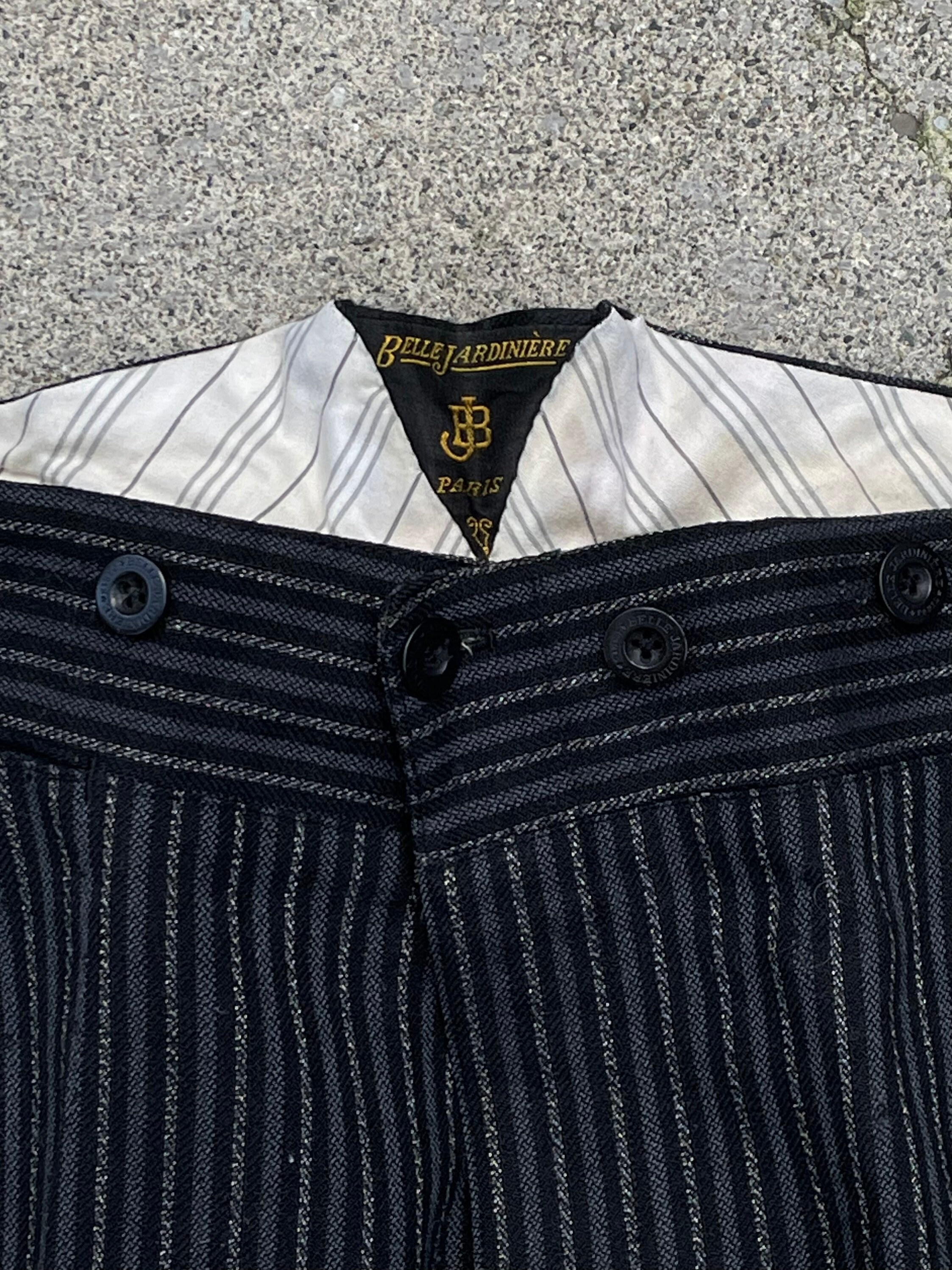 Belle Jardinière 20s - 30s French Striped Wool Trousers Work Belle Jardinière 20s - 30s French Striped Wool Trousers Work