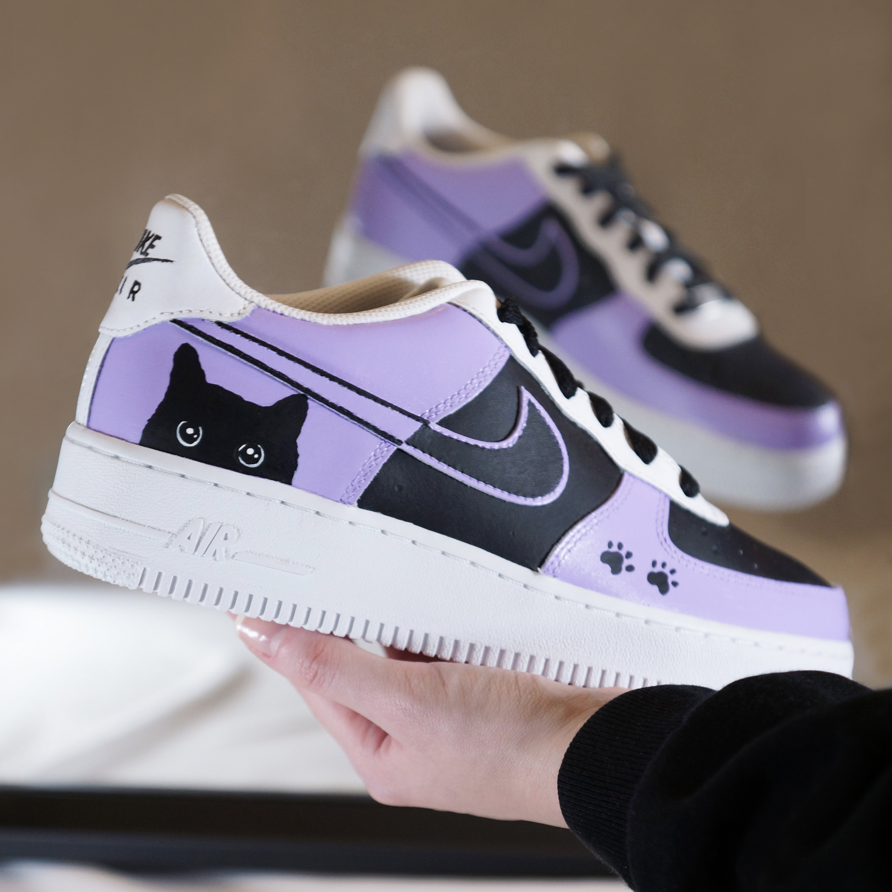 prisión Involucrado Catarata Sneaky Cat Custom Nike Air Force 1 Sneakers - Etsy