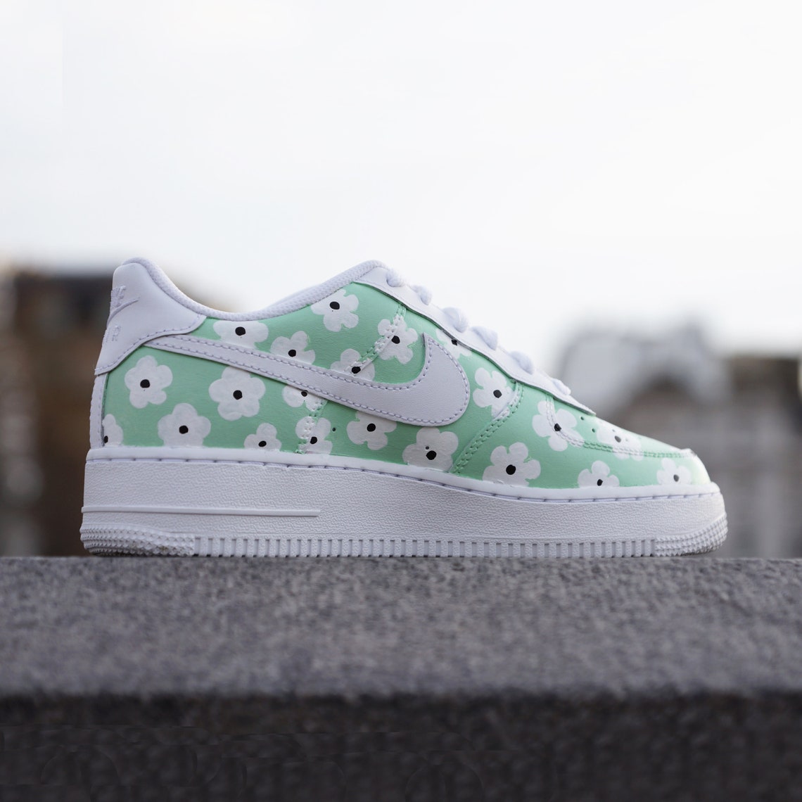 Mint Floral Nike Air Force 1 Sneakers - Etsy