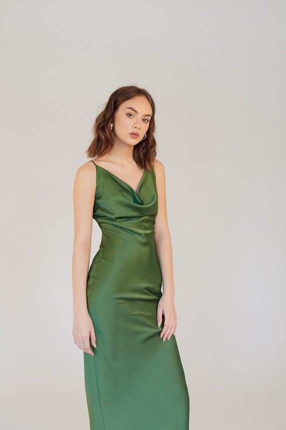 green satin slip