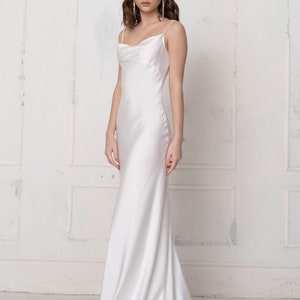 silk plain wedding dress