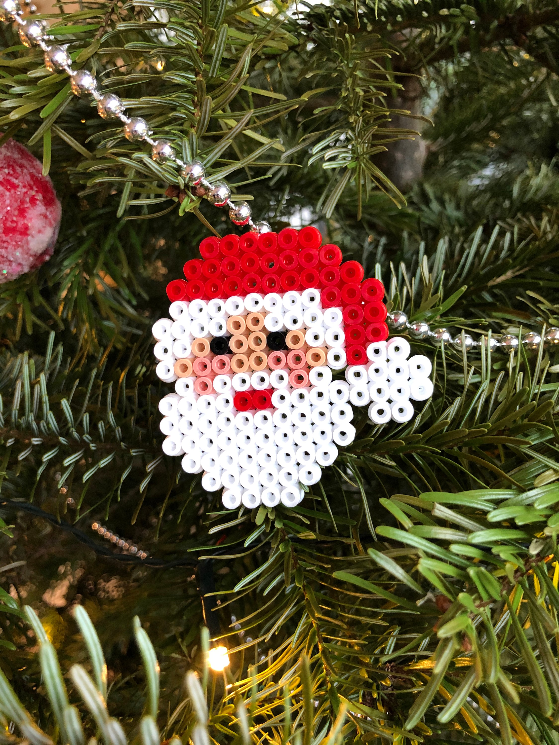 Perles En Bois De Noël Avec Visage Pour Décoration De Noël, Décoration