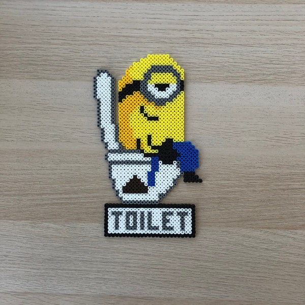 Minion-Türschild aus Bügelperlen für die Badezimmertüre/Türdeko